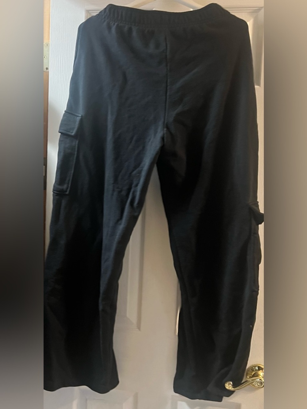 Zara relaxed Black Cargo soft cotton Sweatpants Elastic Waist comfy boho chic L - Picture 4 of 6